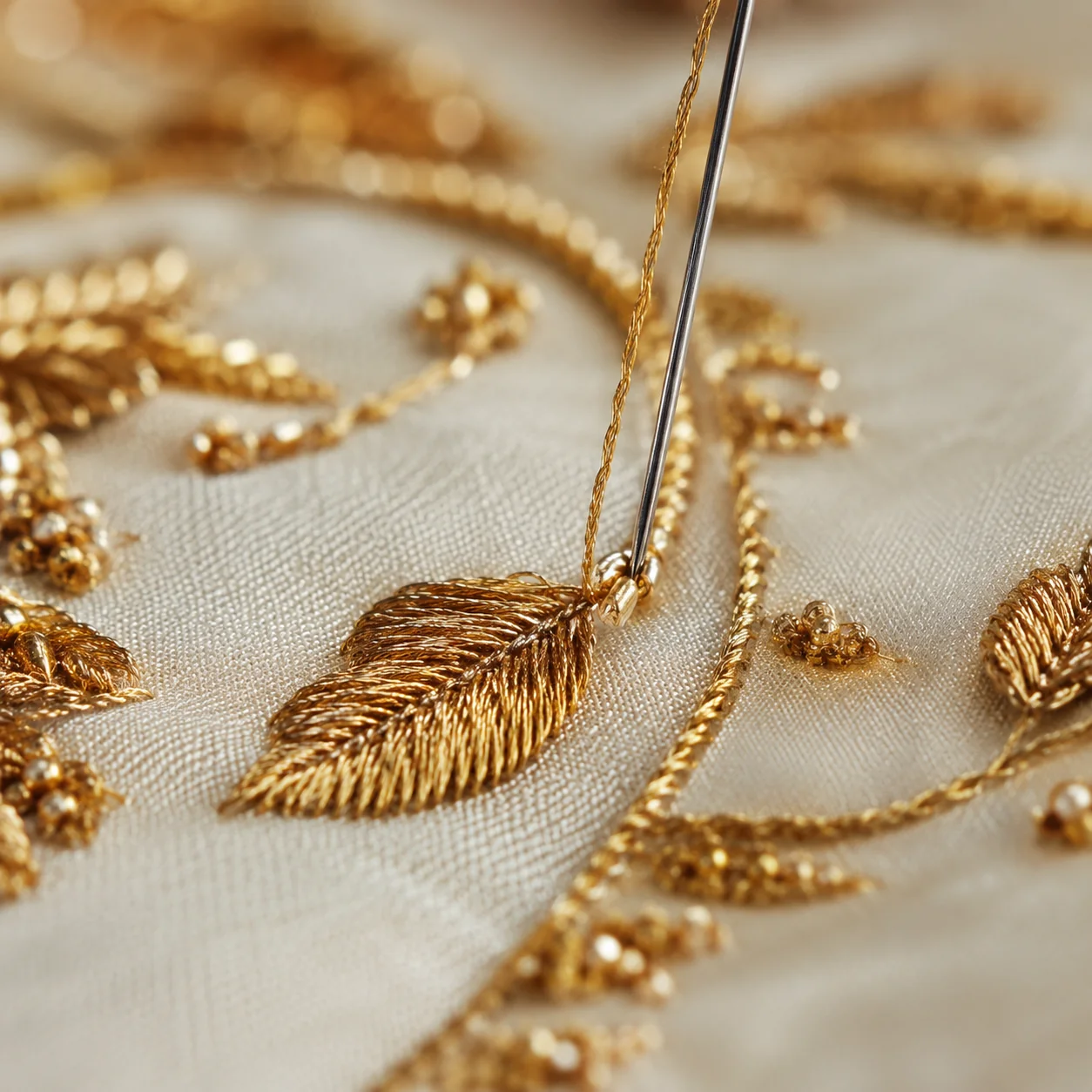 Garment embroidery detail used in fashion content quality control