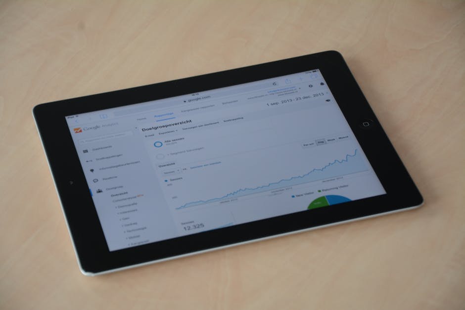 Digital marketing performance dashboard on a tablet